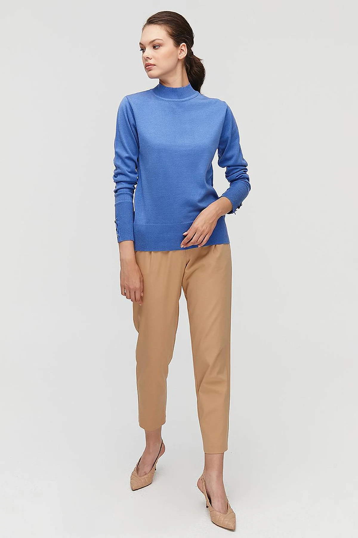 Basic Knit Sweater in Light Blue