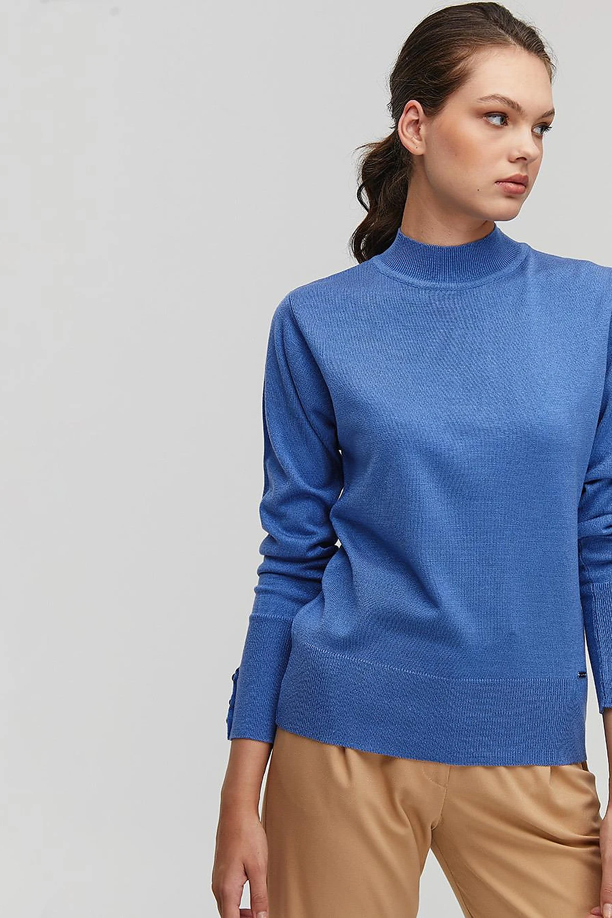 Basic Knit Sweater in Light Blue