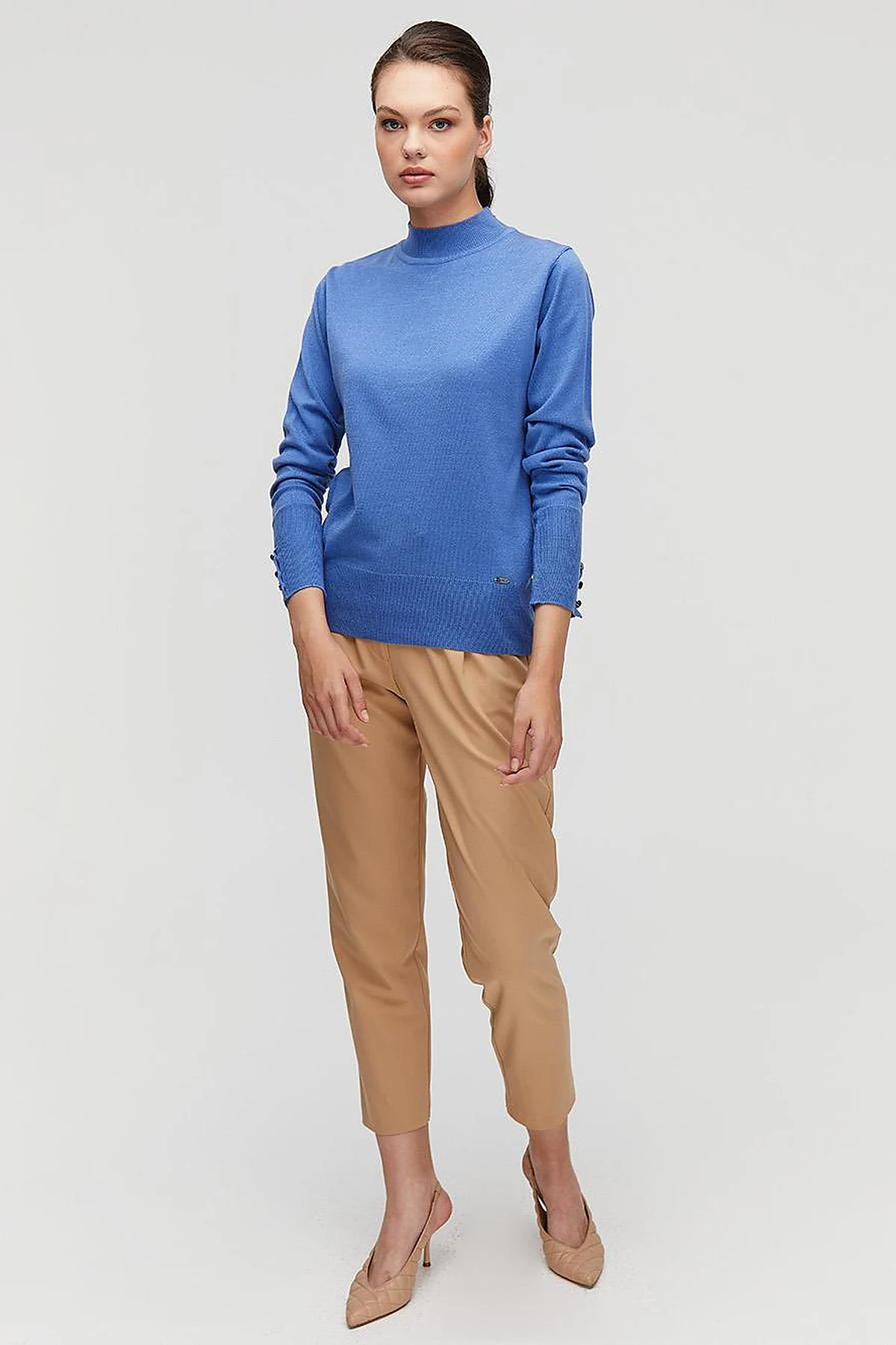 Basic Knit Sweater in Light Blue