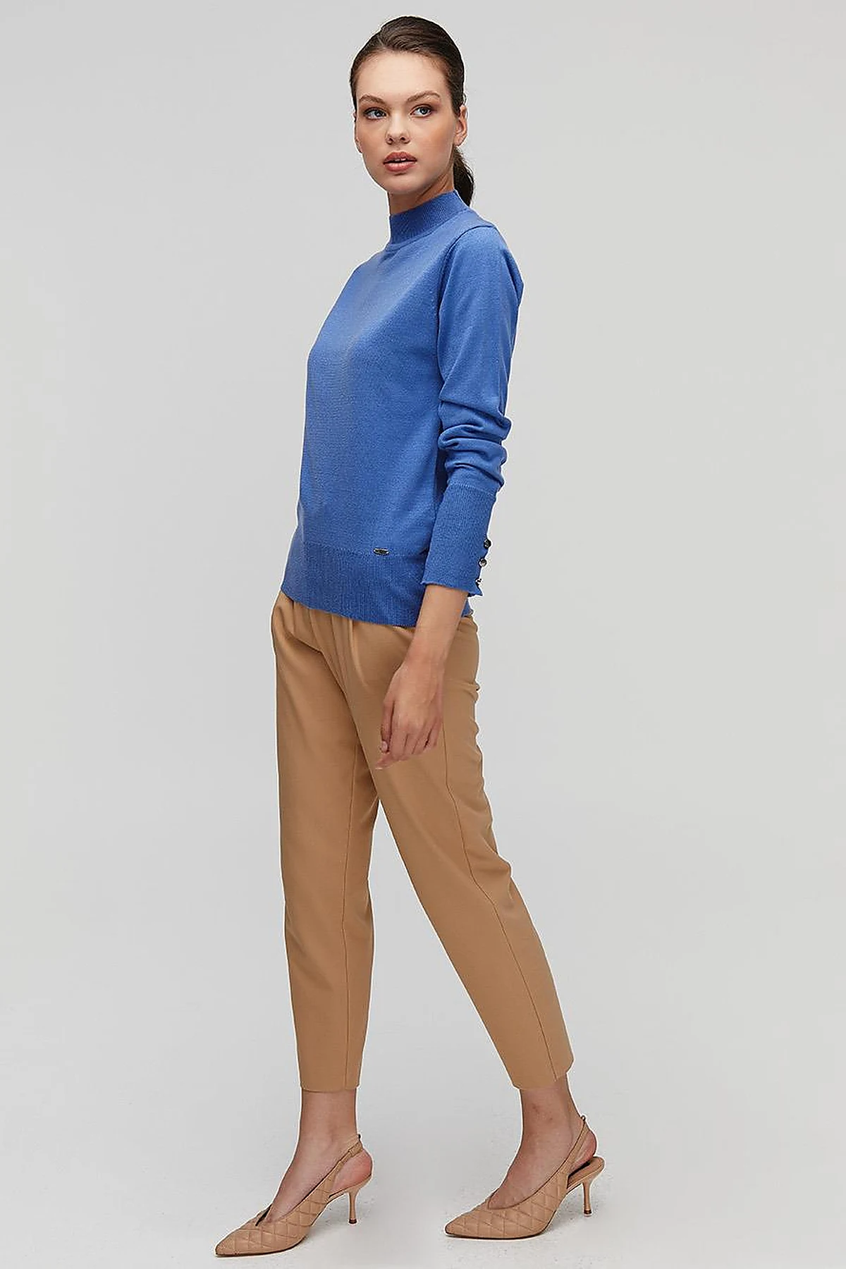 Basic Knit Sweater in Light Blue