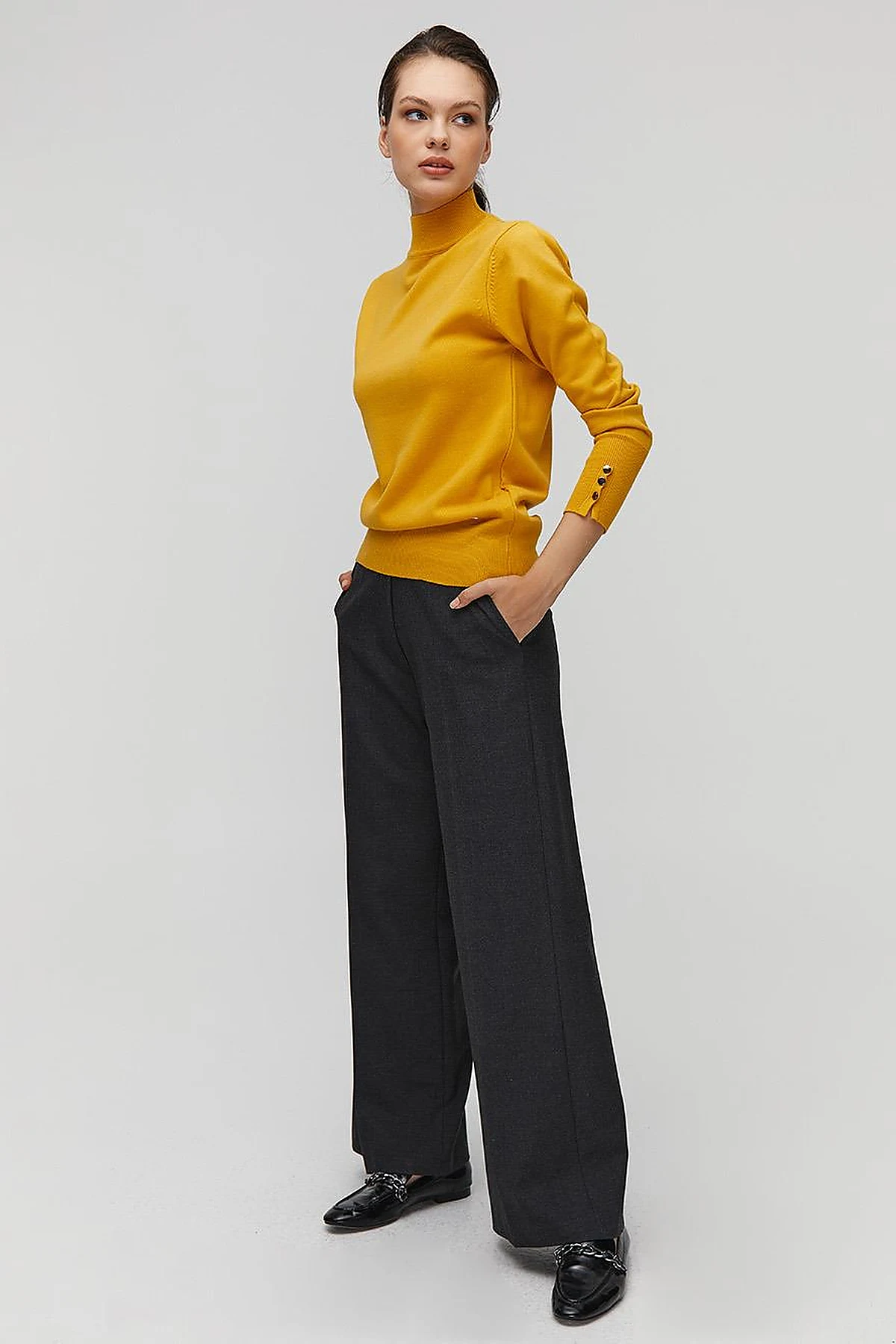 Basic Knit Sweater in Lemon