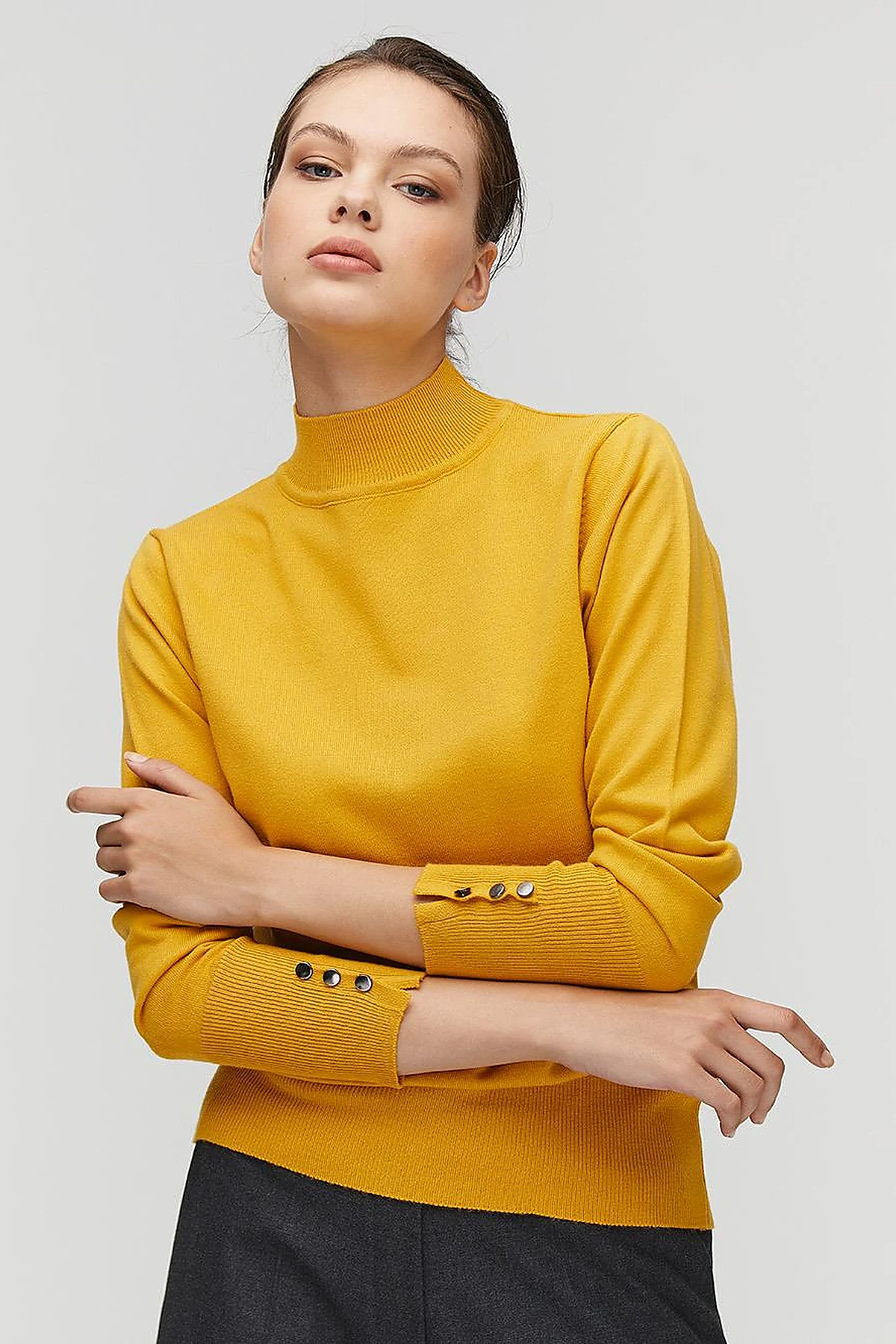 Basic Knit Sweater in Lemon