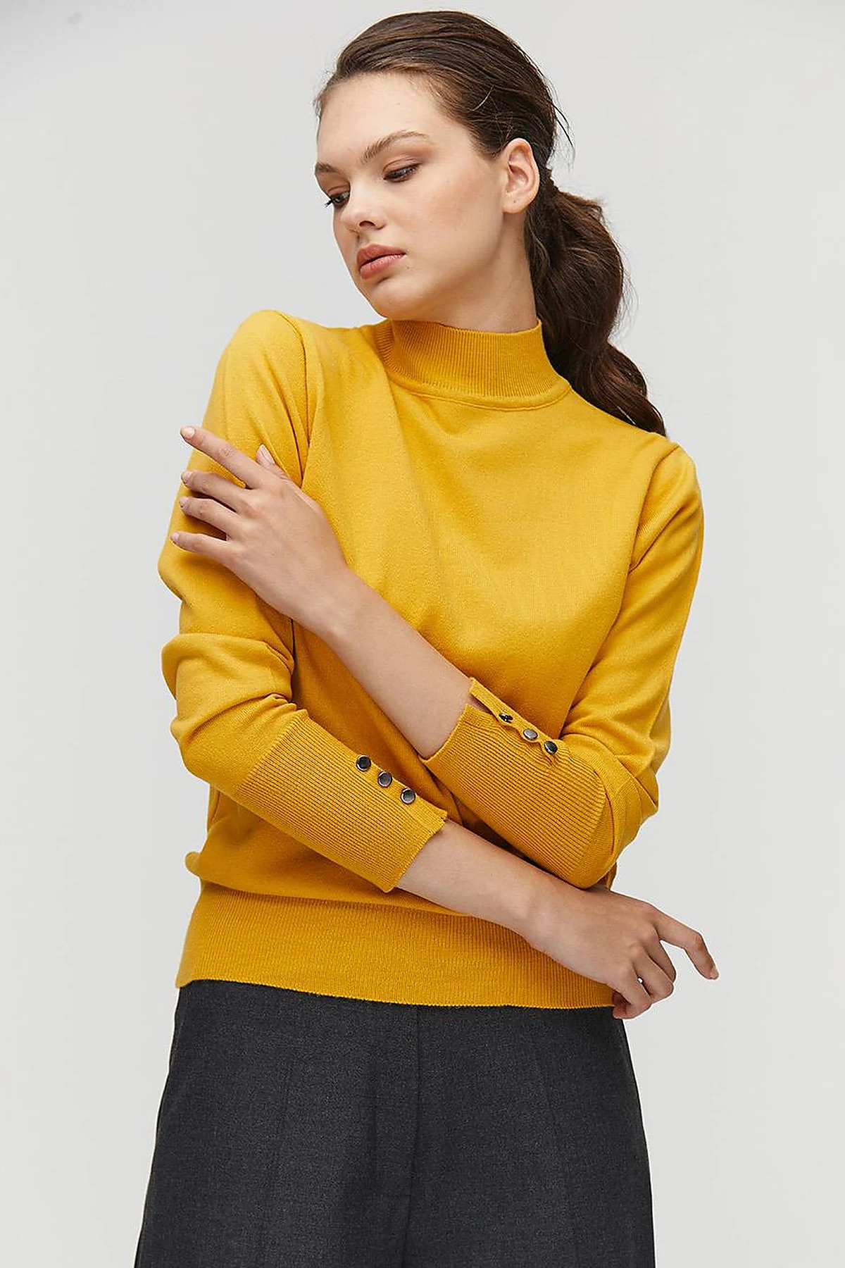 Basic Knit Sweater in Lemon