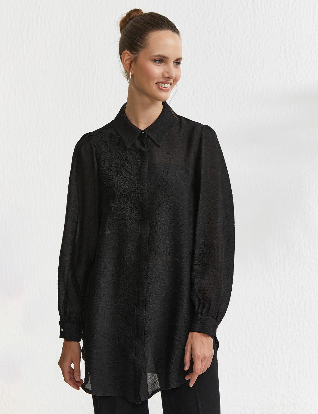 Embroidered Tunic Black