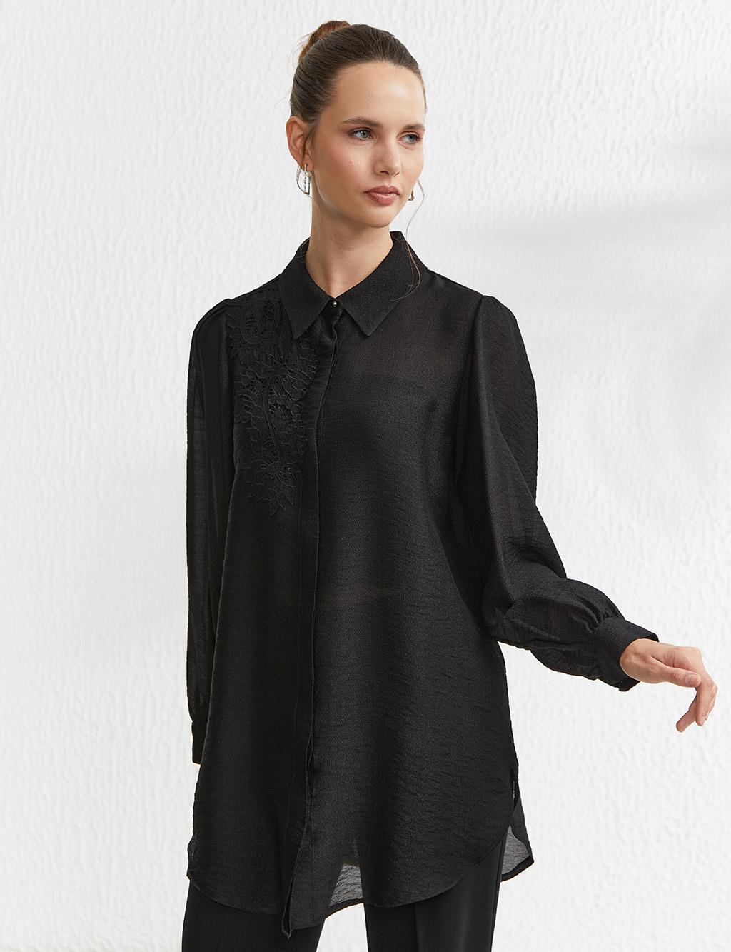 Embroidered Tunic Black
