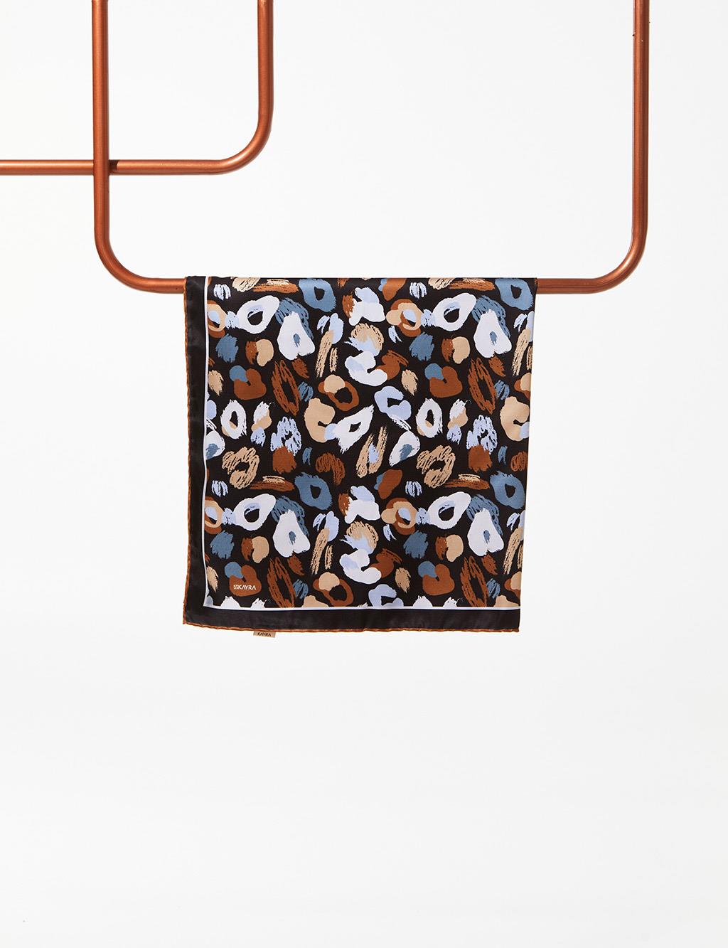Abstract Patterned Scarf Light Brown