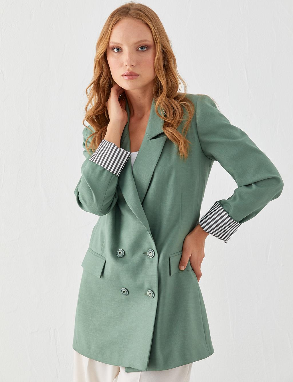 Kırçıllı Blazer Ceket Yeşil