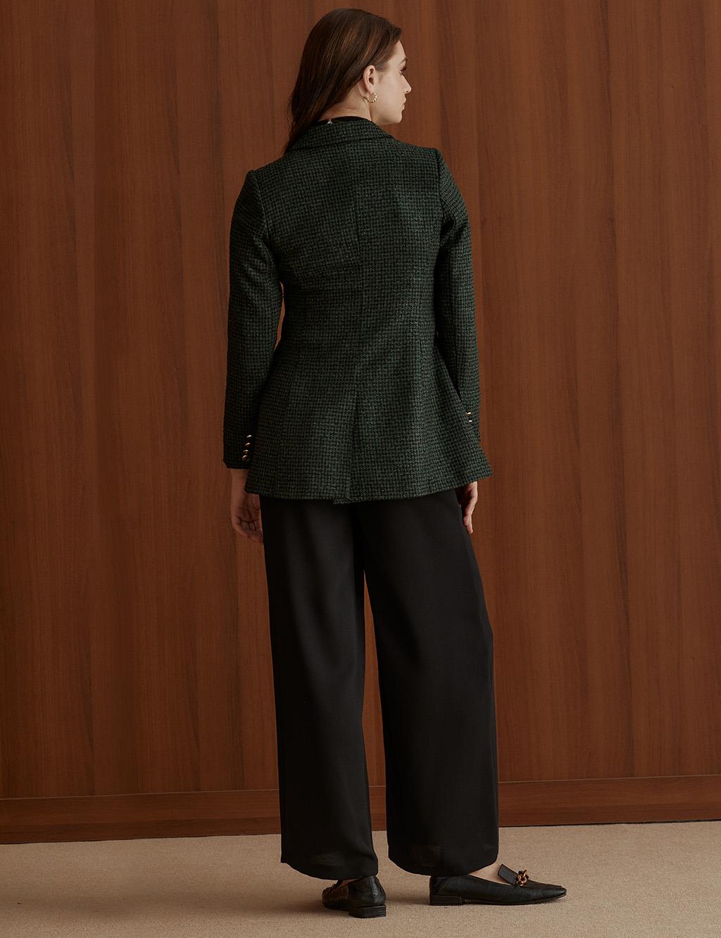 KYR Plaid Blazer Jacket Emerald-Black