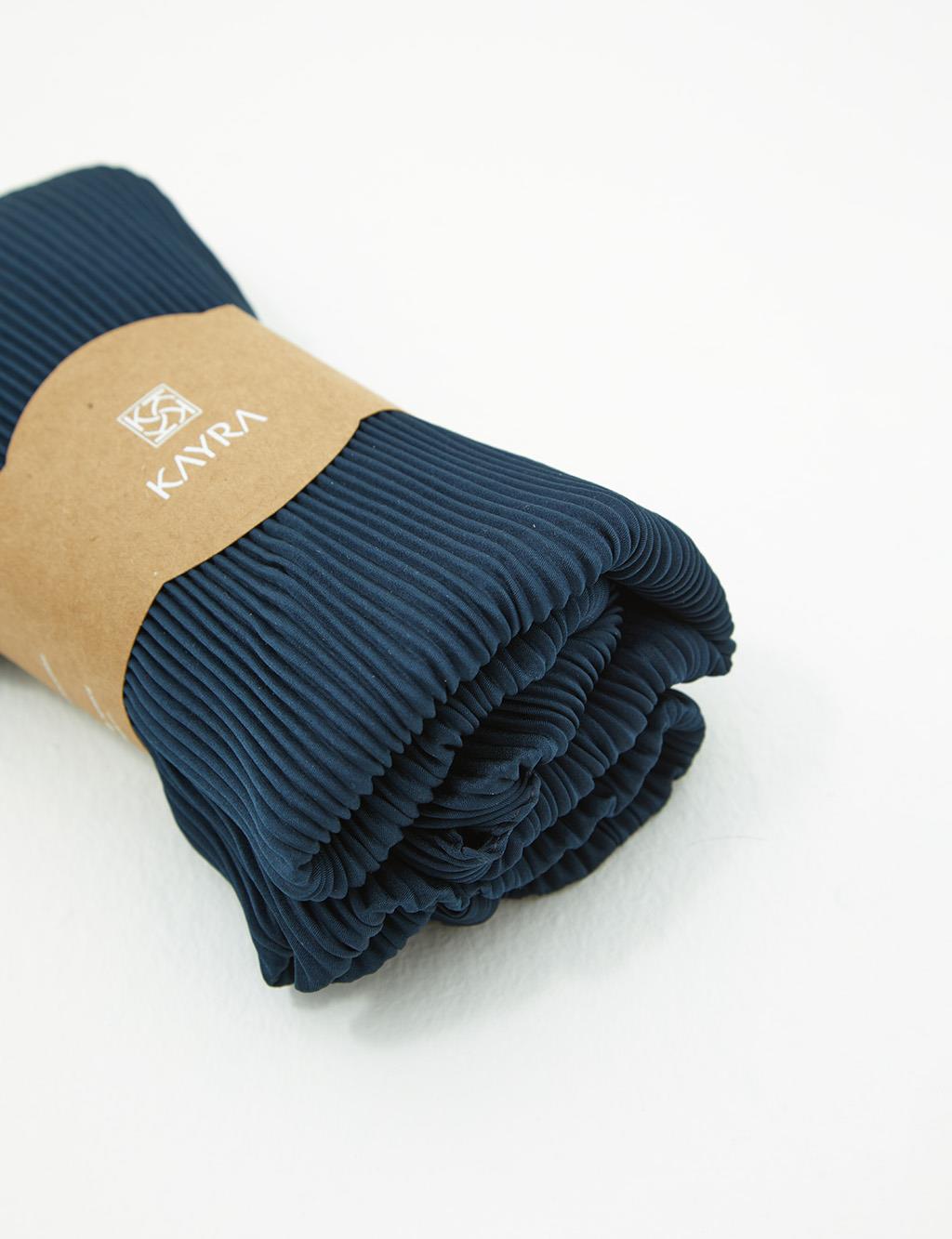 Pleated Scarf Navy