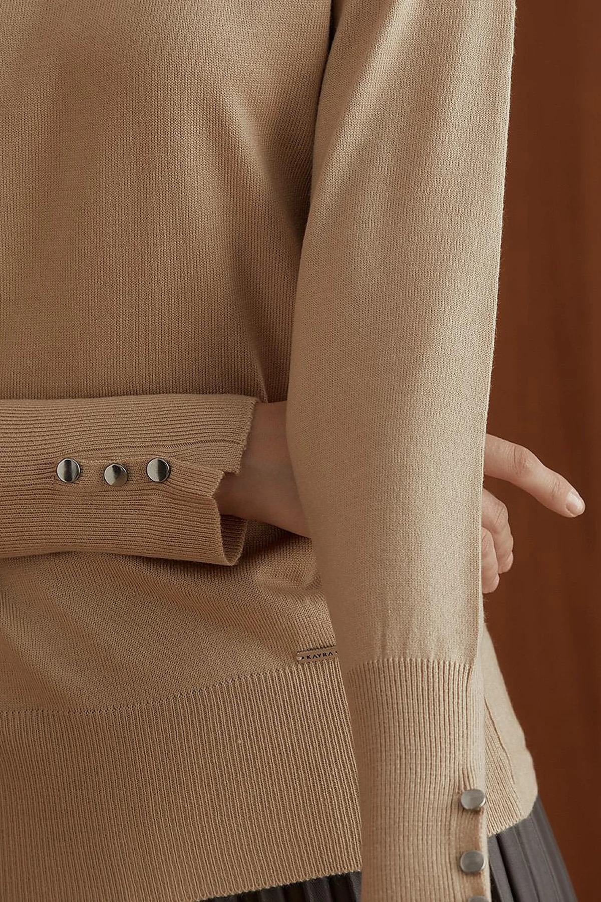 Round Neck Collar Knitwear Sweater Stone