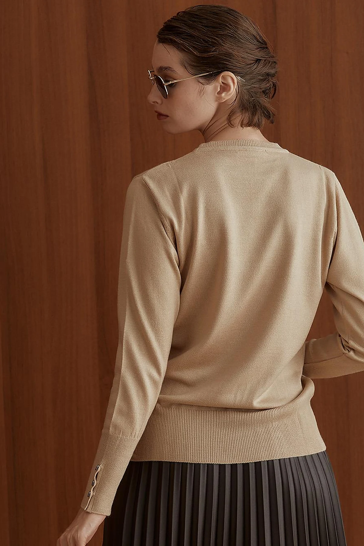Round Neck Collar Knitwear Sweater Stone