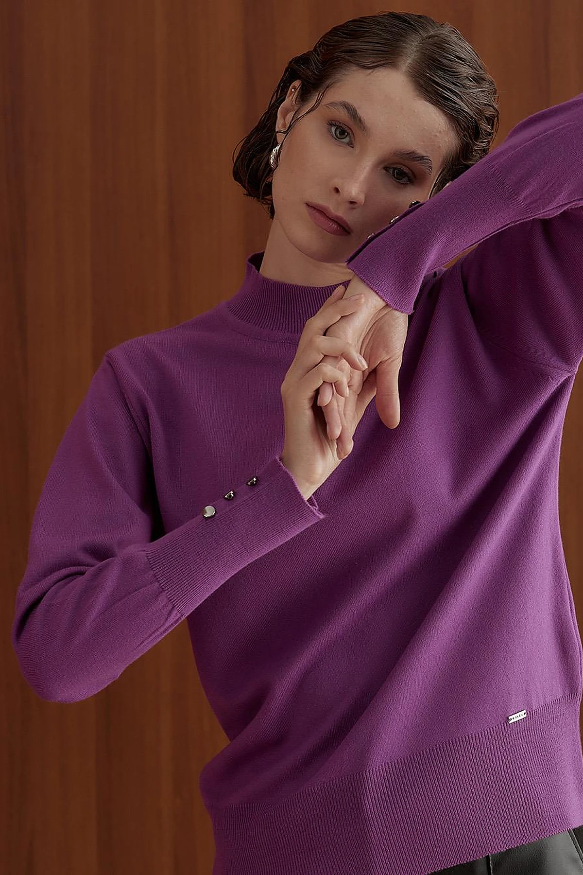 Basic Knit Sweater in Fuchsia
