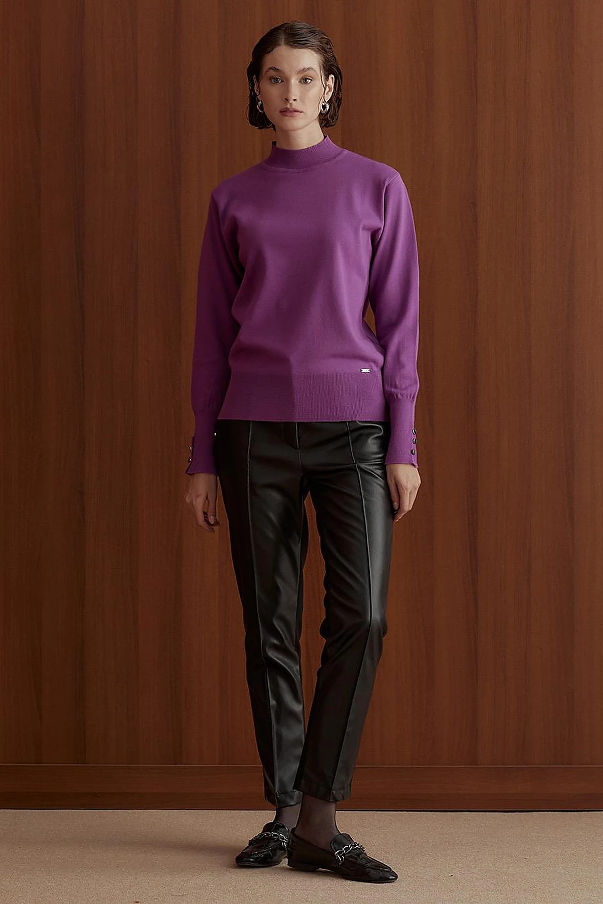 Basic Knit Sweater in Fuchsia