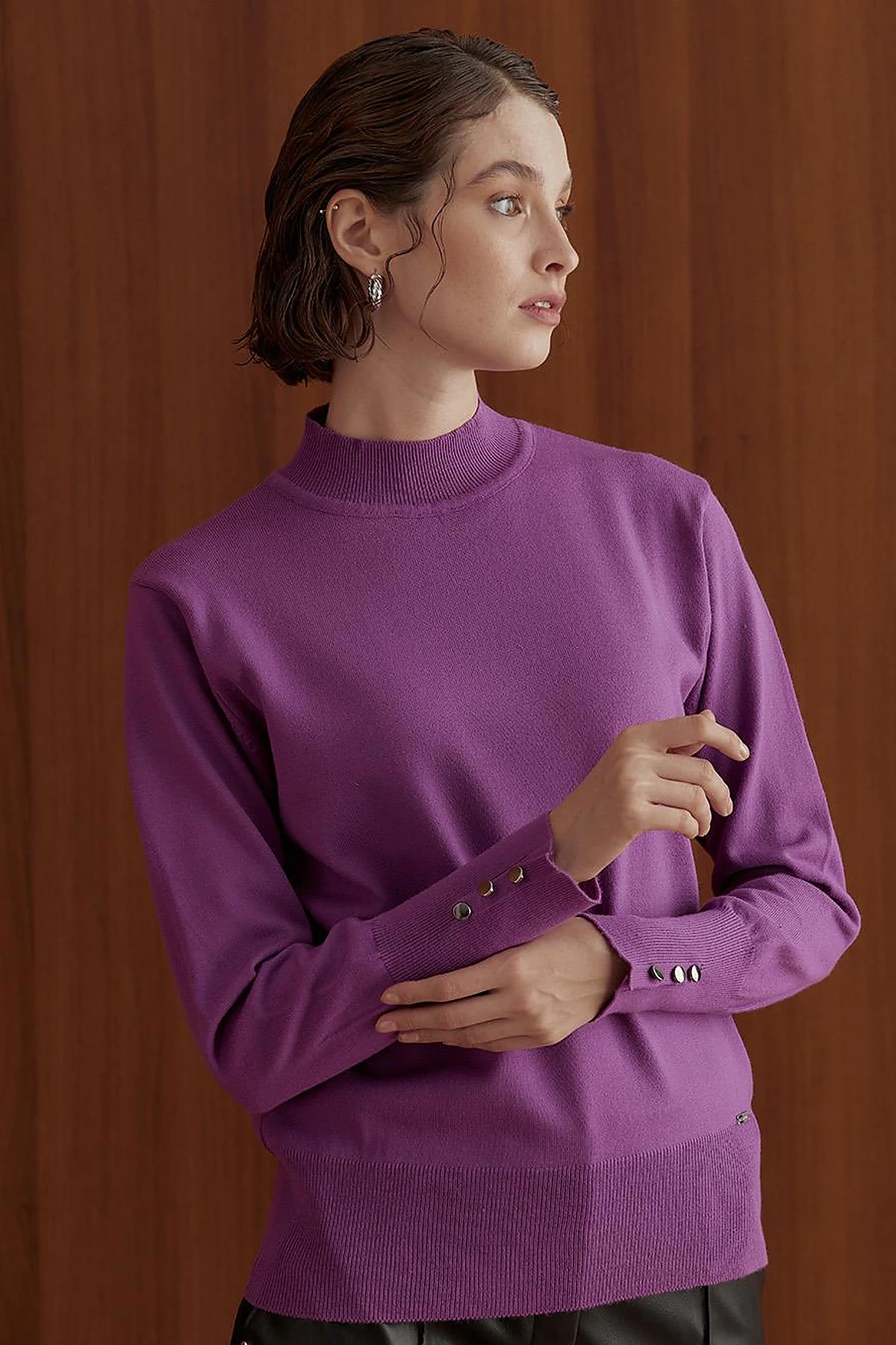Basic Knit Sweater in Fuchsia