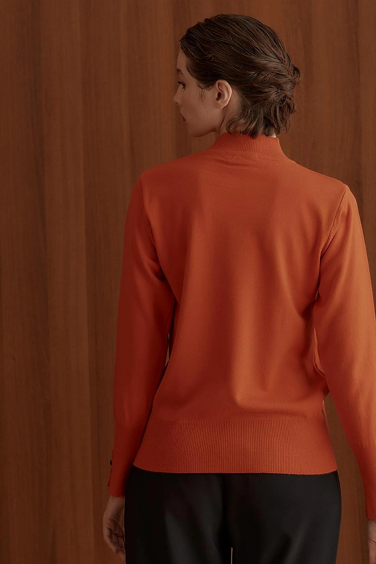 Basic Knit Sweater in Orange