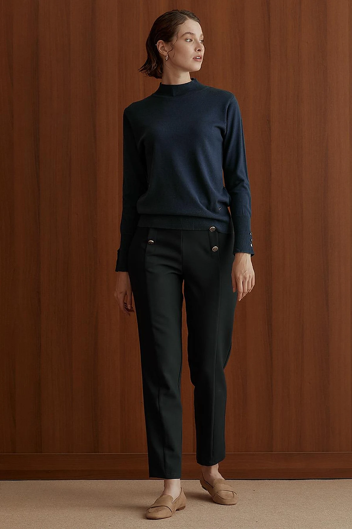 Basic Knit Sweater Indigo SZ TRK05