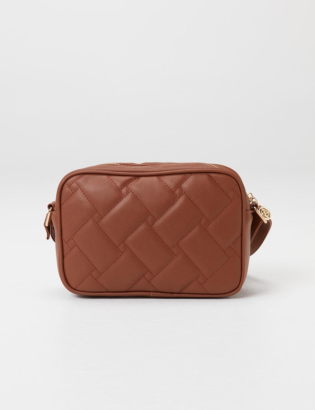 Single Compartment Quilted Bag Tobacco
