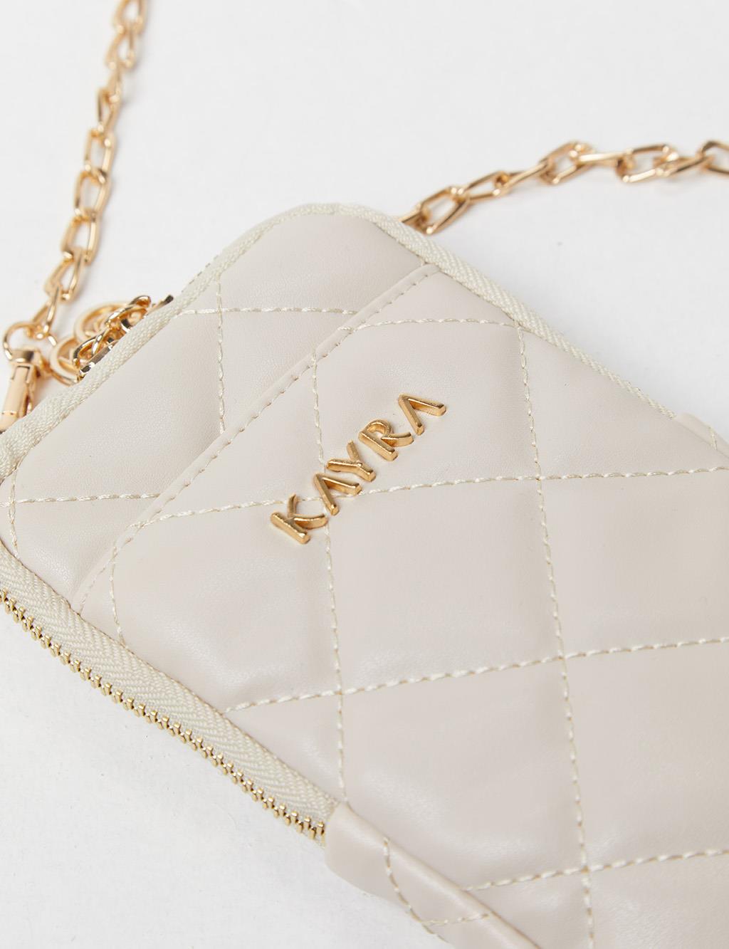 Quilted Wallet Bag Cream