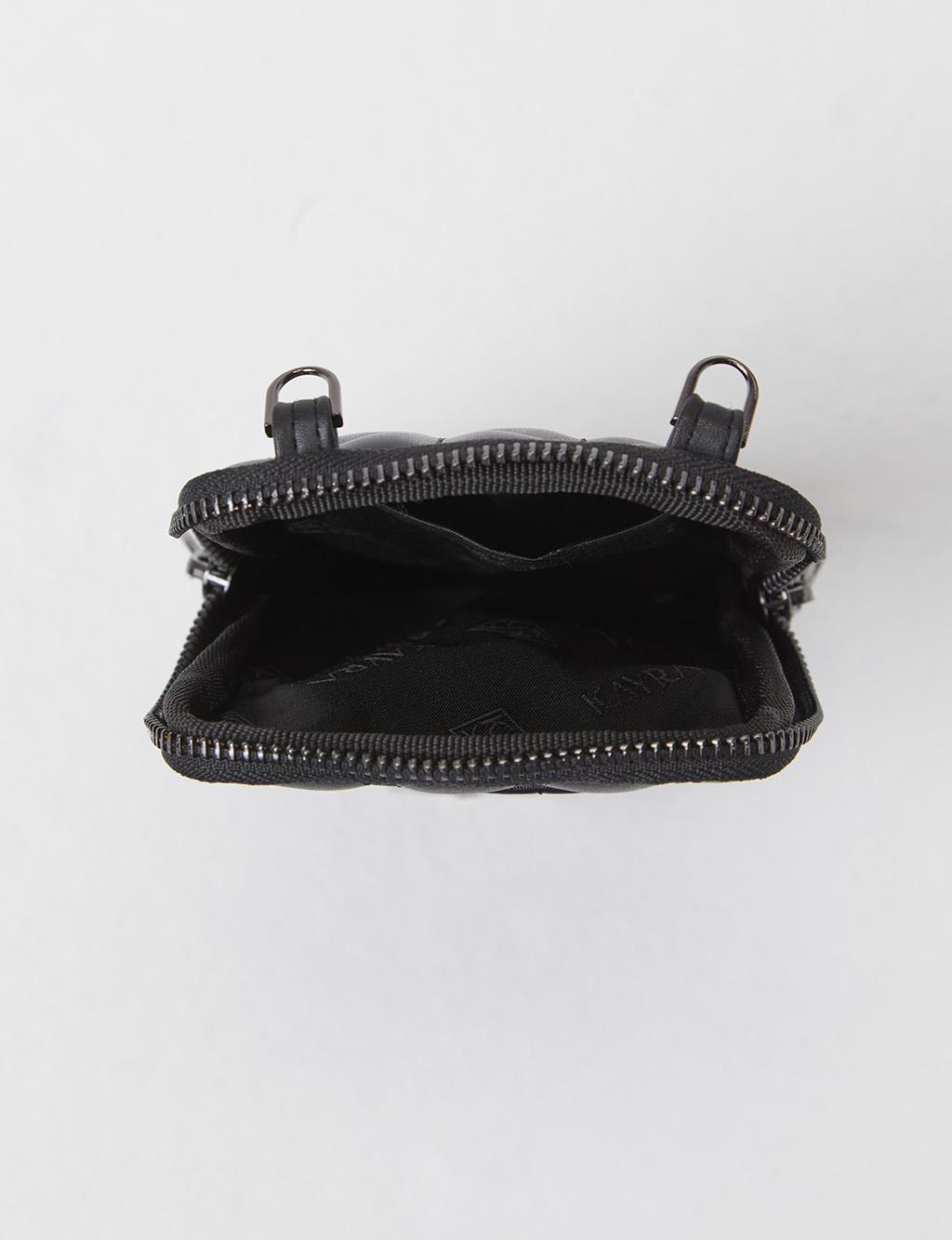 Zigzag Quilted Wallet Bag Black