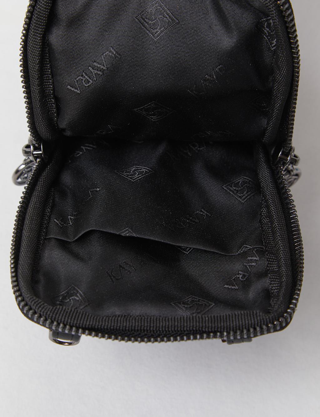Zigzag Quilted Wallet Bag Black