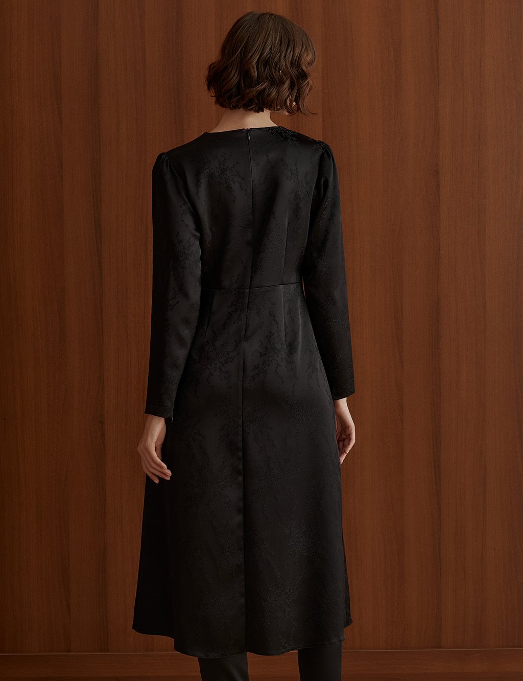 Stone Embroidered Jacquard Tunic Black