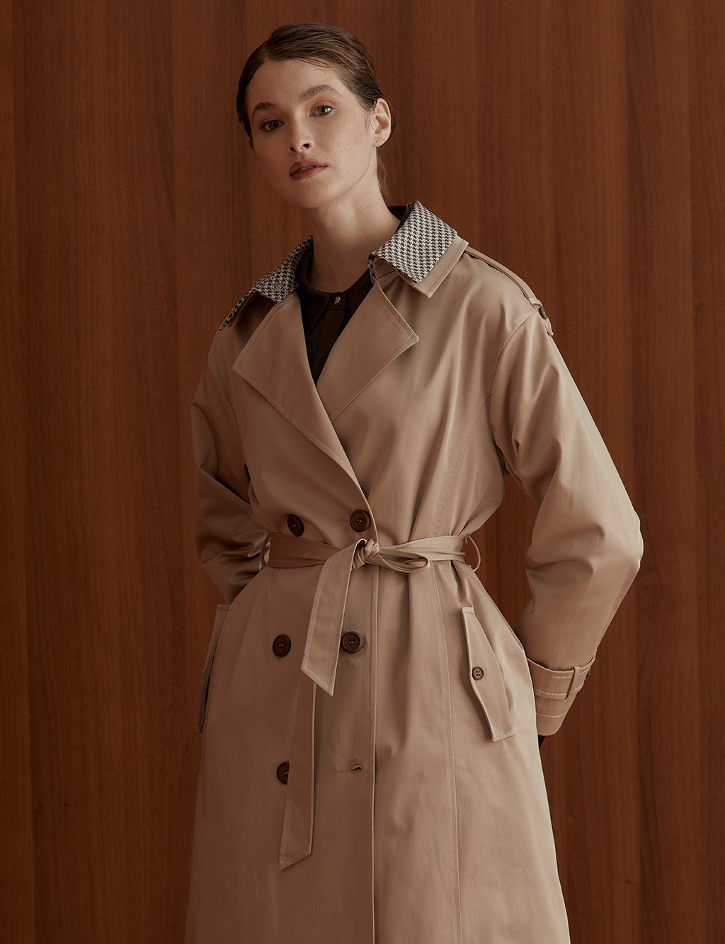 Double Breasted Trench Coat Beige