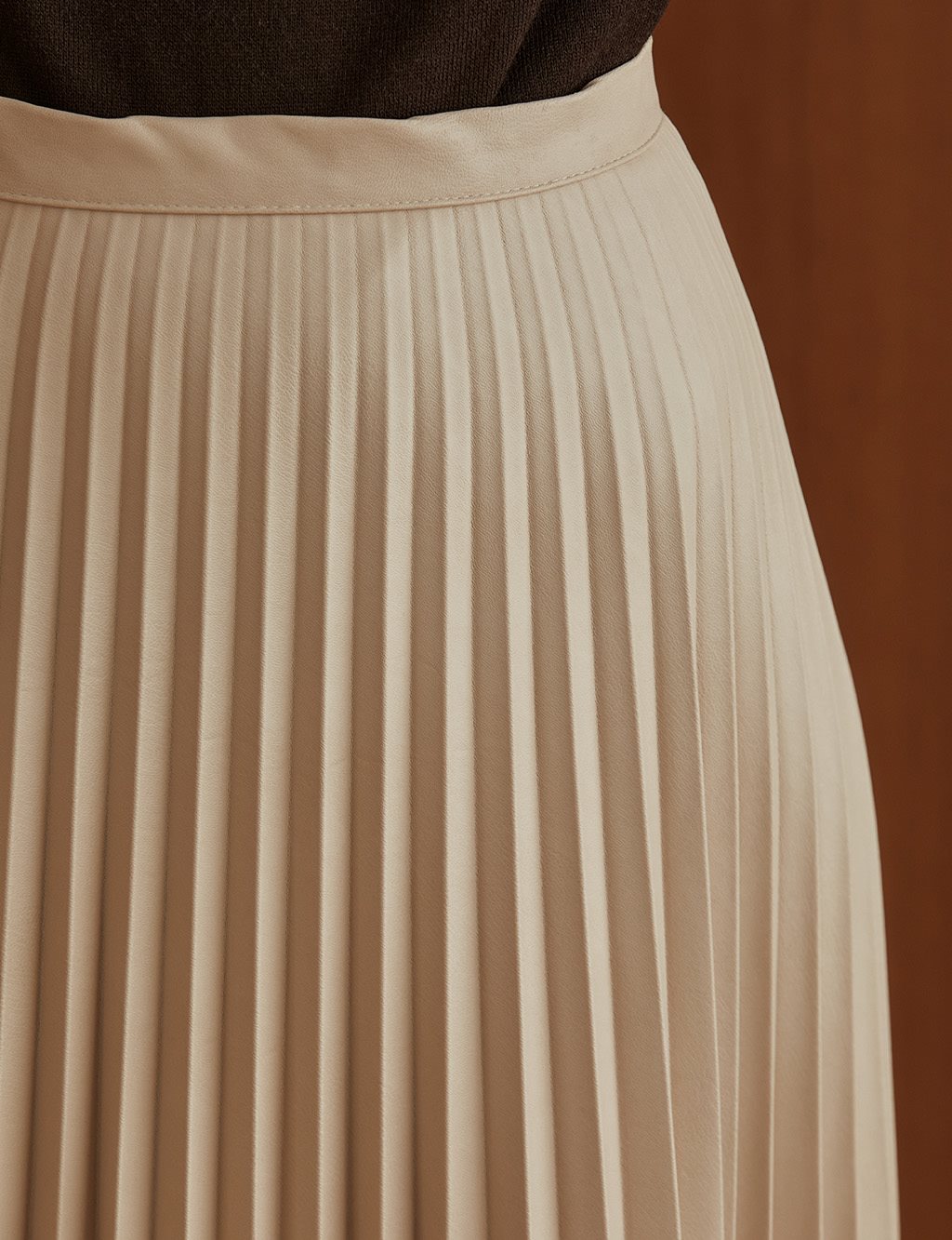 Pleated Casual Skirt Light Beige