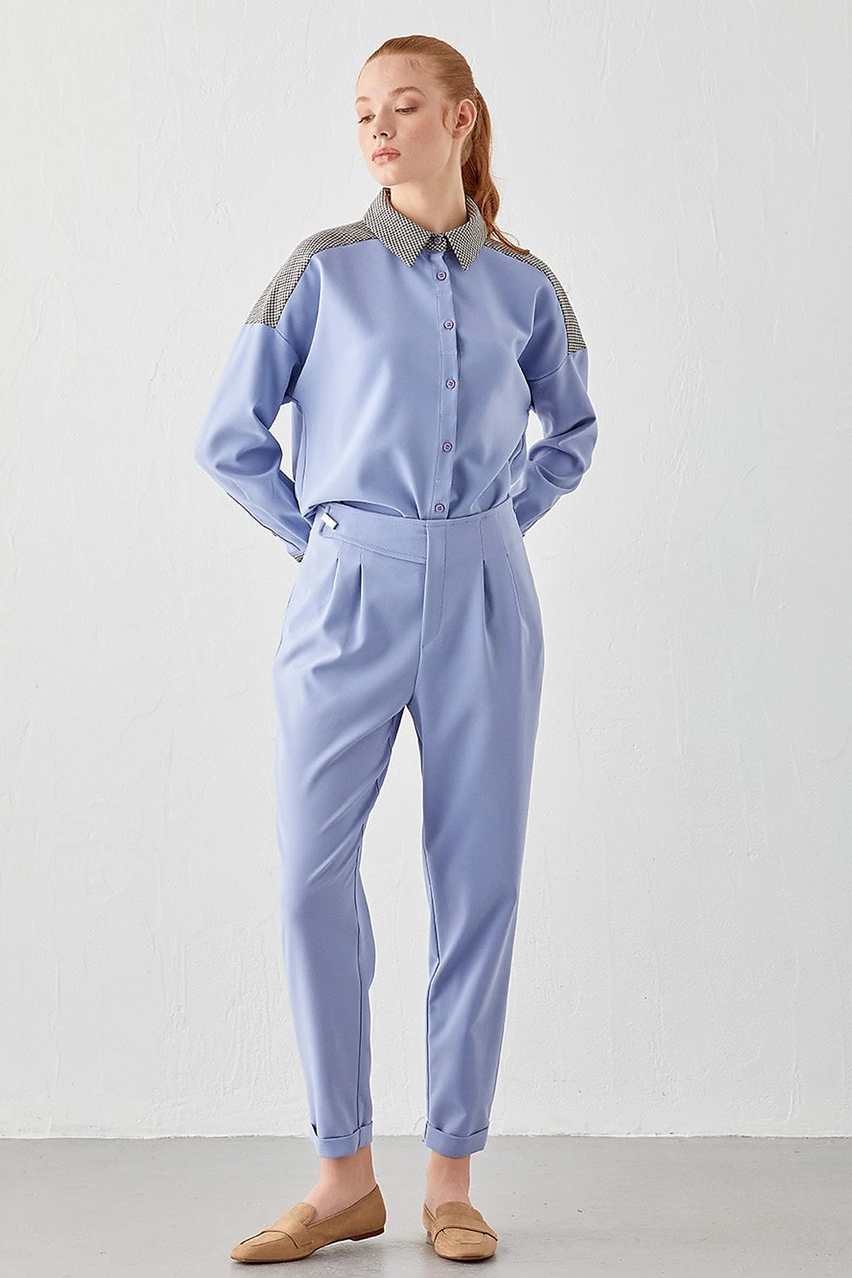 KYR Double Leg Slouchy Pants Sky Blue