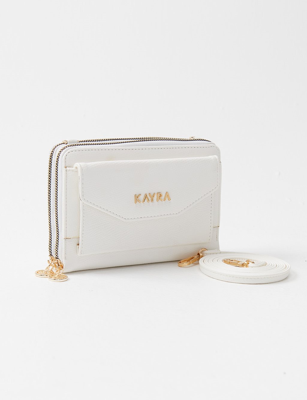 Double Compartment Wallet Bag Cream