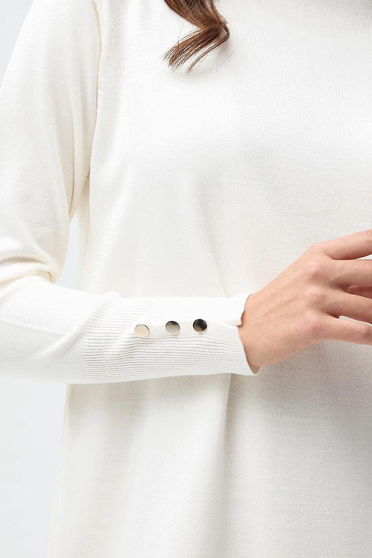 Half Turtleneck Knitwear Dress Ecru