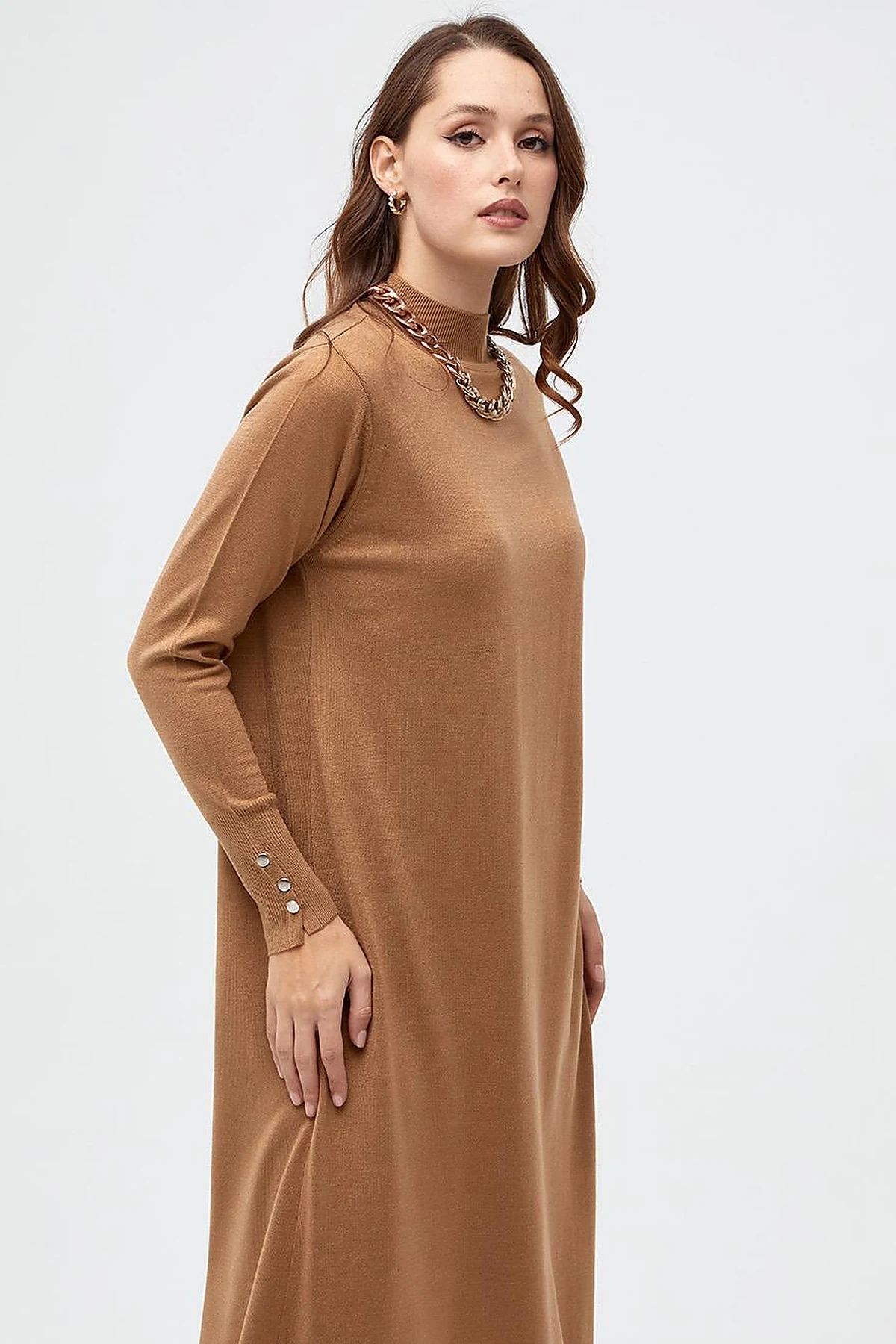  Half Turtleneck Knitwear Dress Beige 