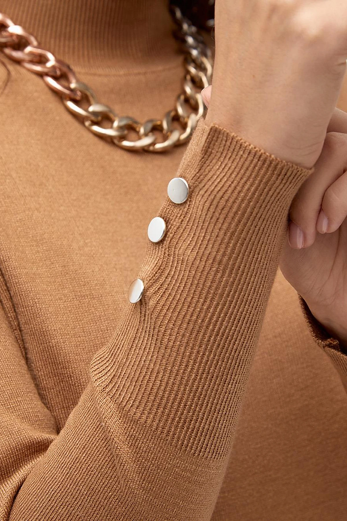  Half Turtleneck Knitwear Dress Beige 