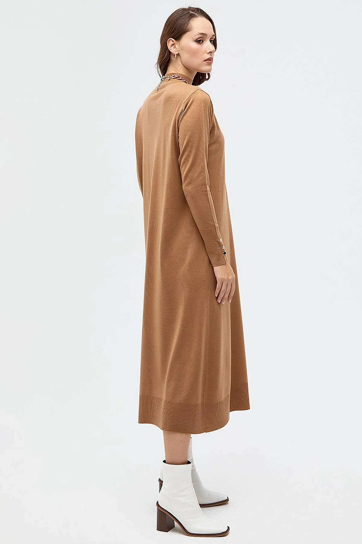  Half Turtleneck Knitwear Dress Beige 