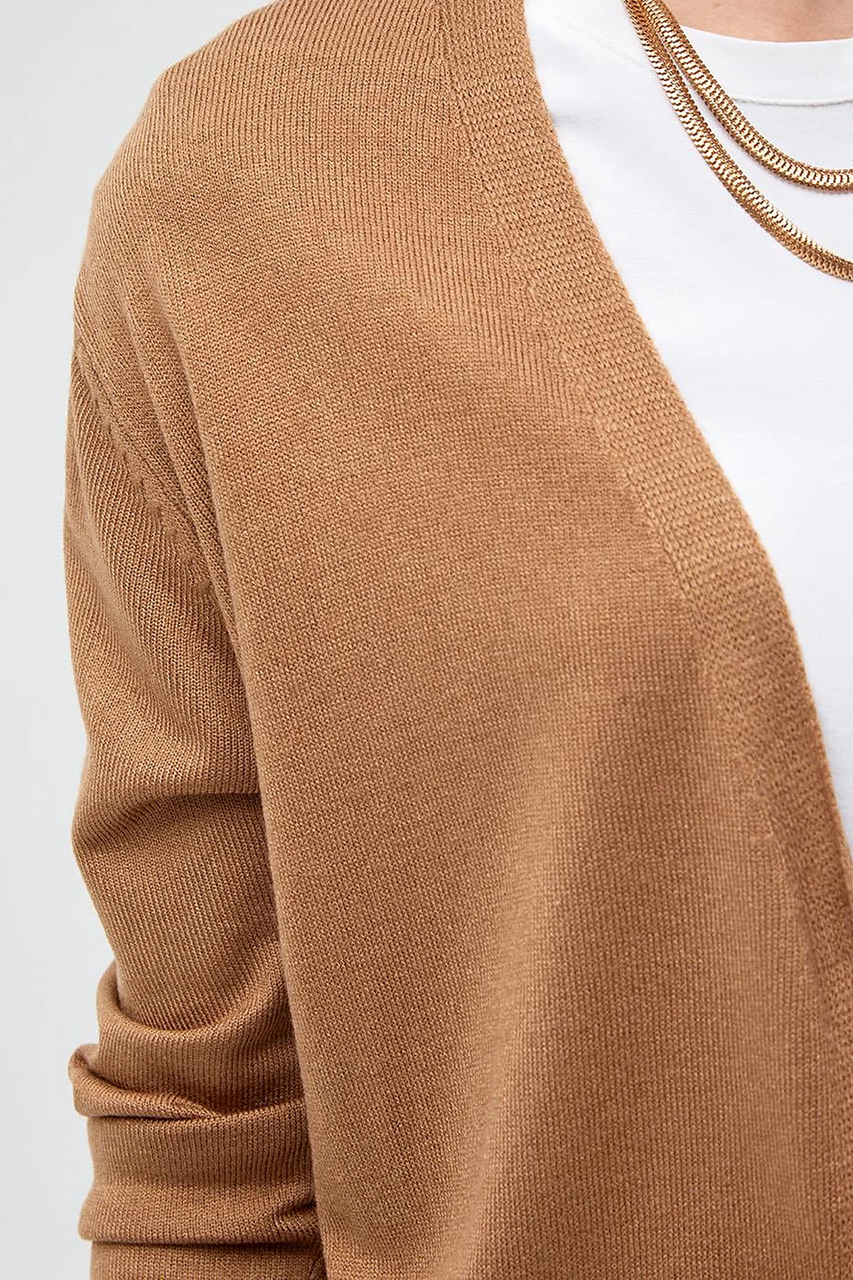 Long Knitwear Cardigan Beige