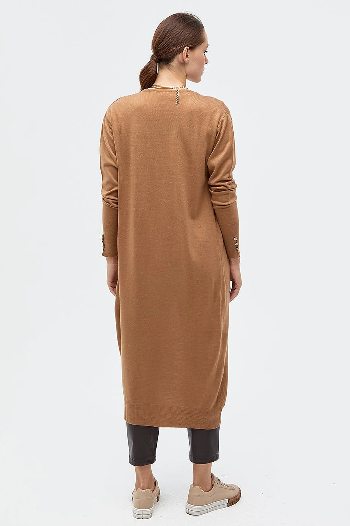 Long Knitwear Cardigan Beige