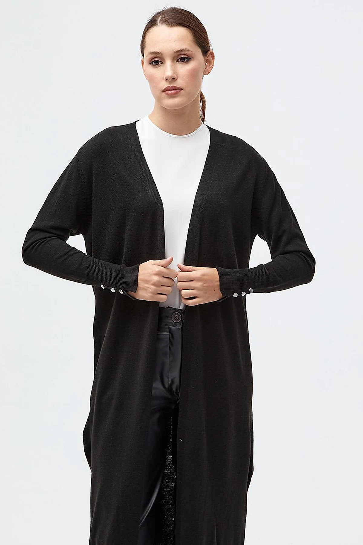 Long Knitwear Cardigan Black