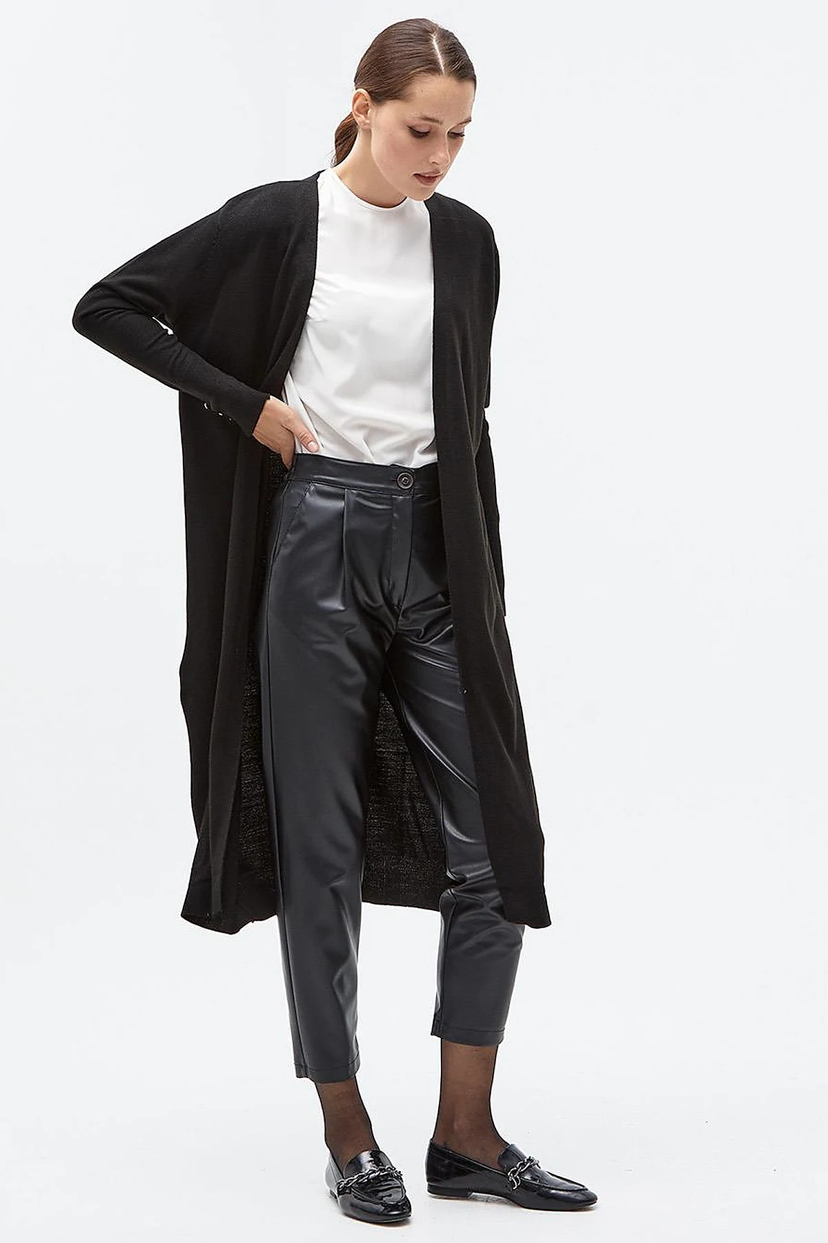 Long Knitwear Cardigan Black