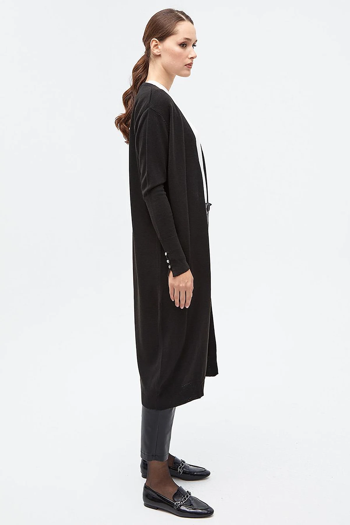 Long Knitwear Cardigan Black