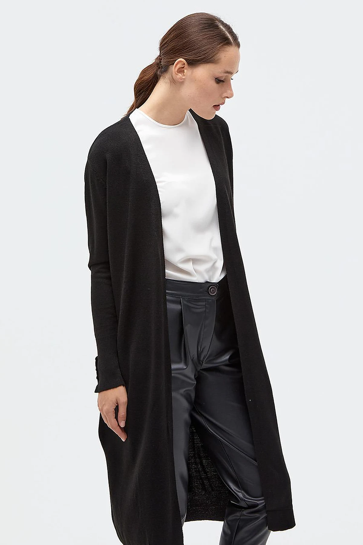 Long Knitwear Cardigan Black