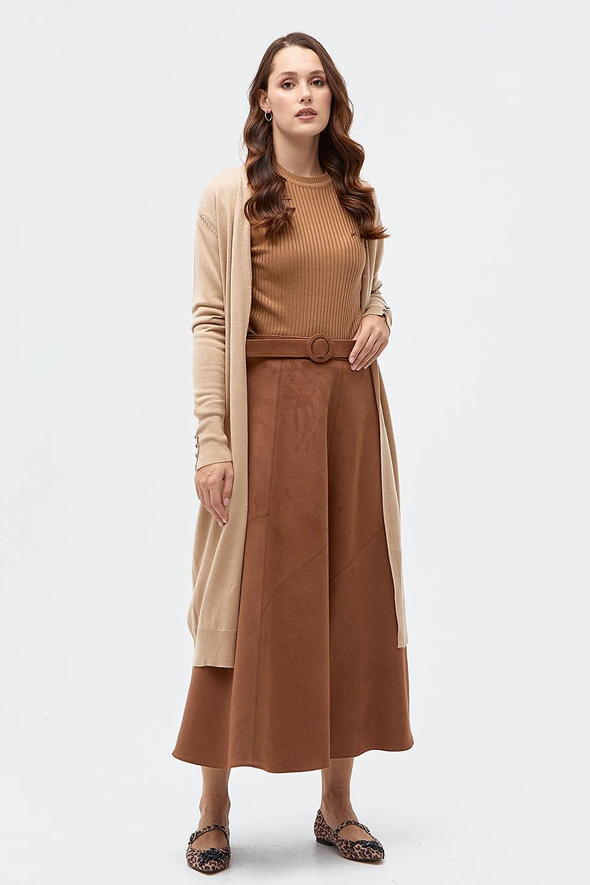  Long Knitwear Cardigan Stone