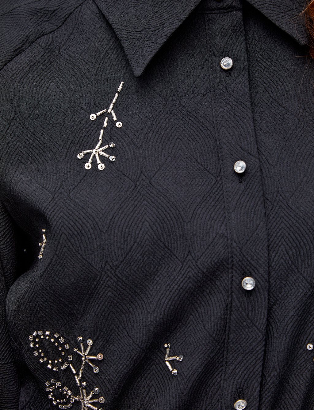 Embroidered Jacquard Tunic Black
