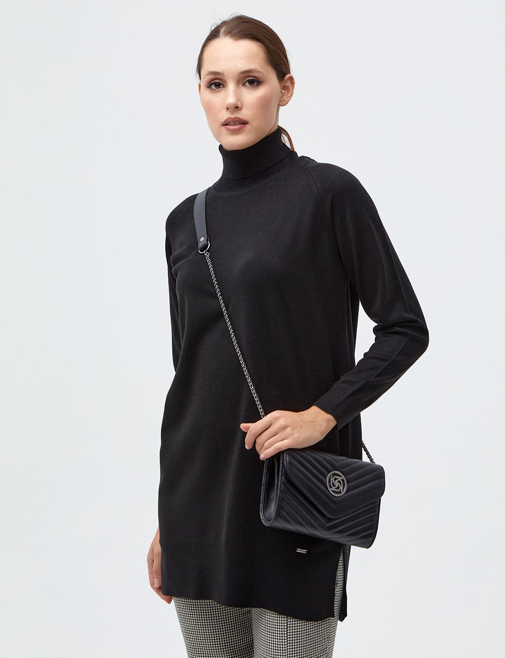 Turtleneck Knitwear Blouse Black