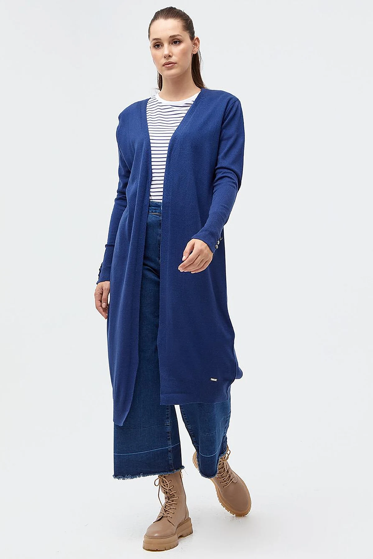Long Knitwear Cardigan Indigo