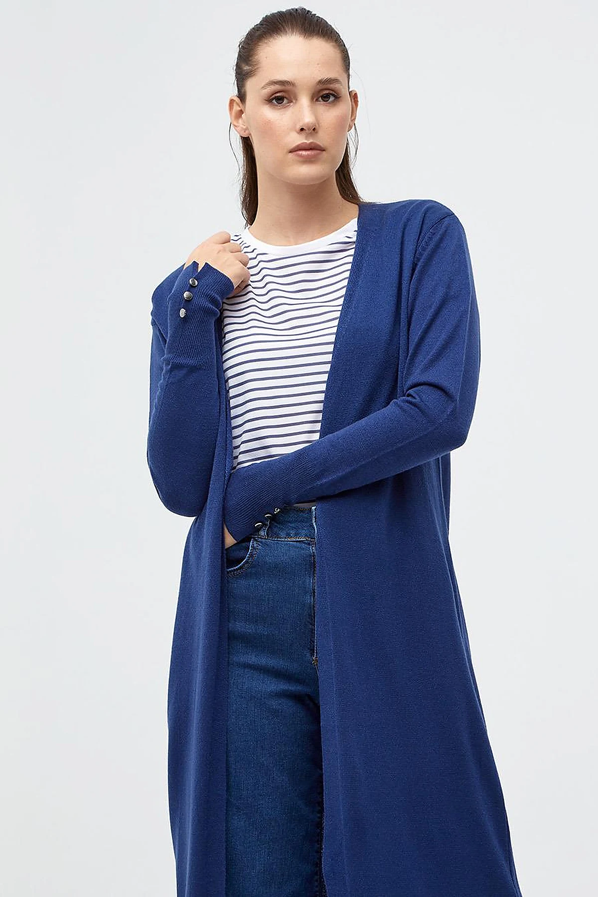 Long Knitwear Cardigan Indigo