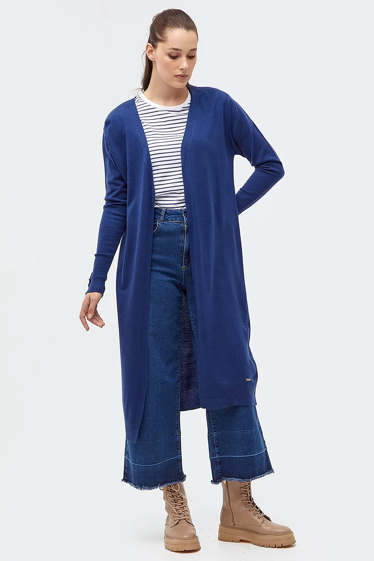Long Knitwear Cardigan Indigo
