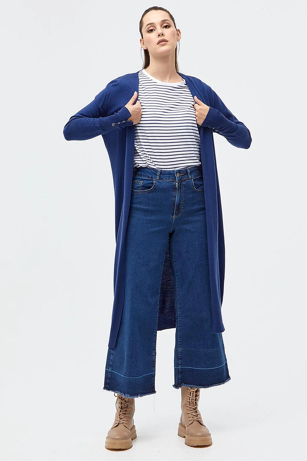 Long Knitwear Cardigan Indigo