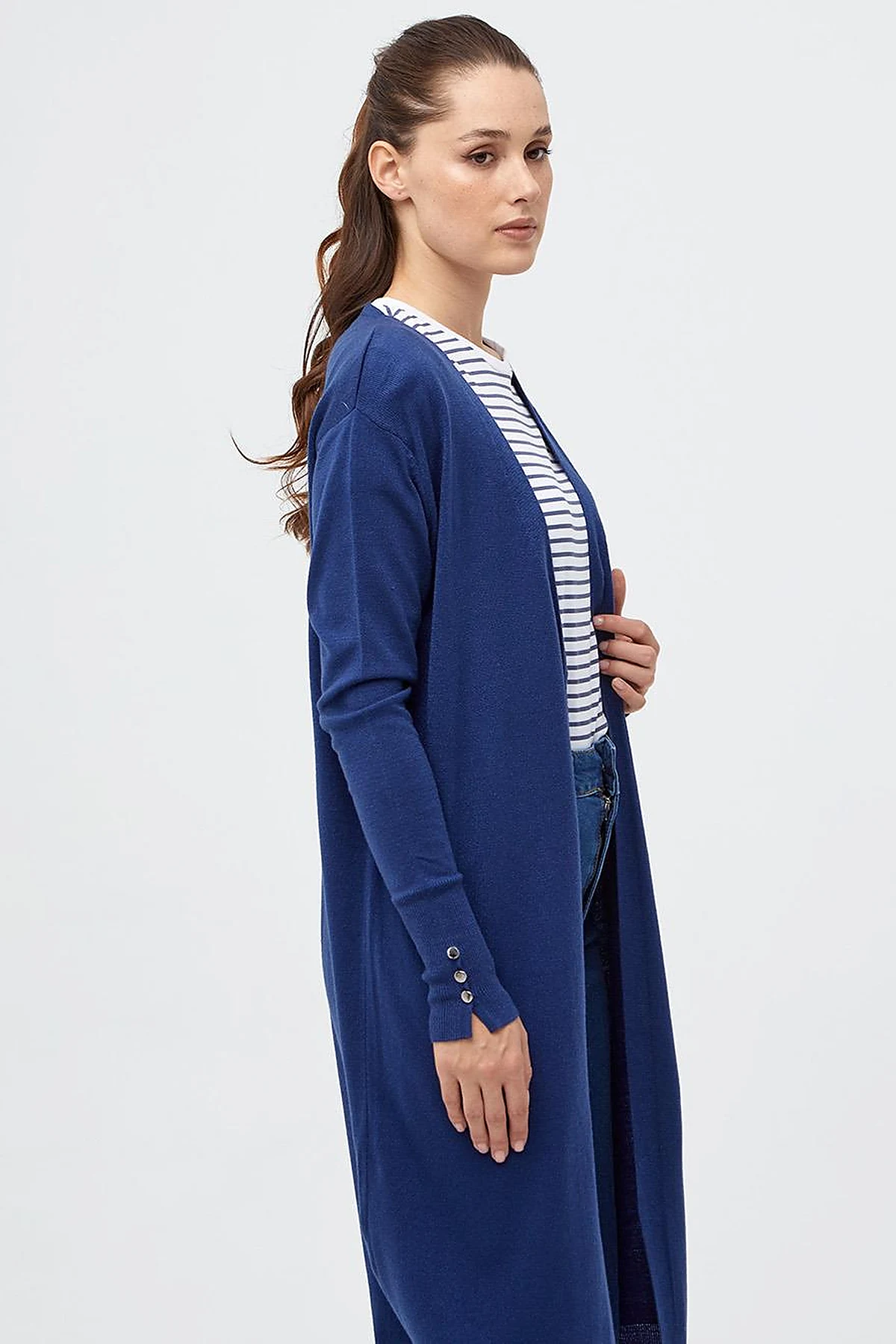 Long Knitwear Cardigan Indigo