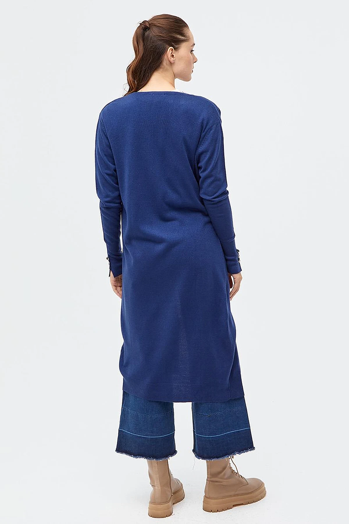 Long Knitwear Cardigan Indigo