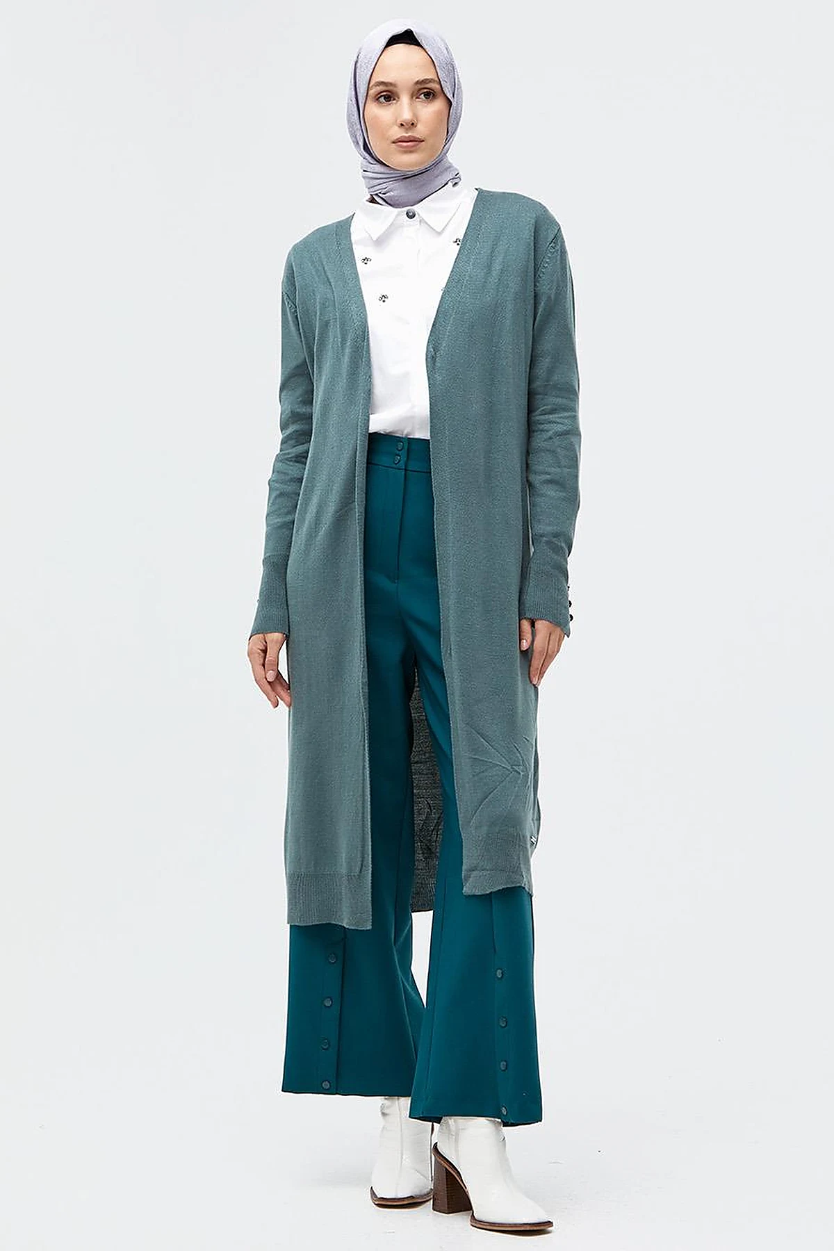  Long Knitwear Cardigan Musty Green