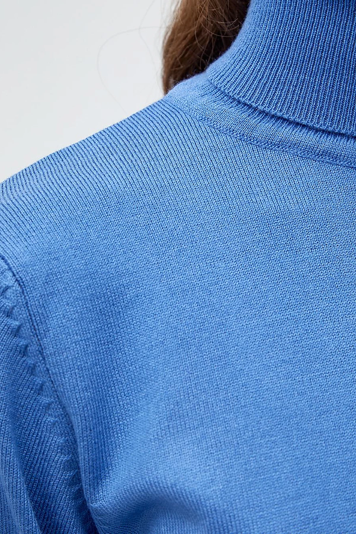 Basic Turtleneck Knitwear Tunic Light Blue